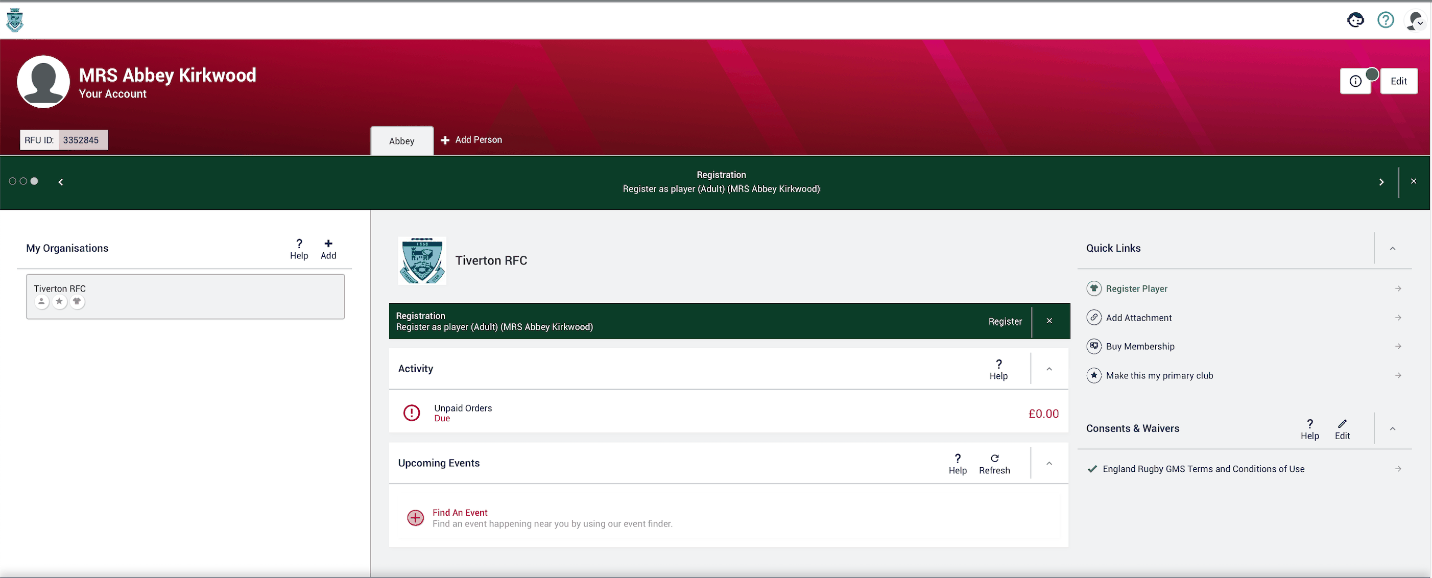 Quick Links panel on the GMS dashboard
